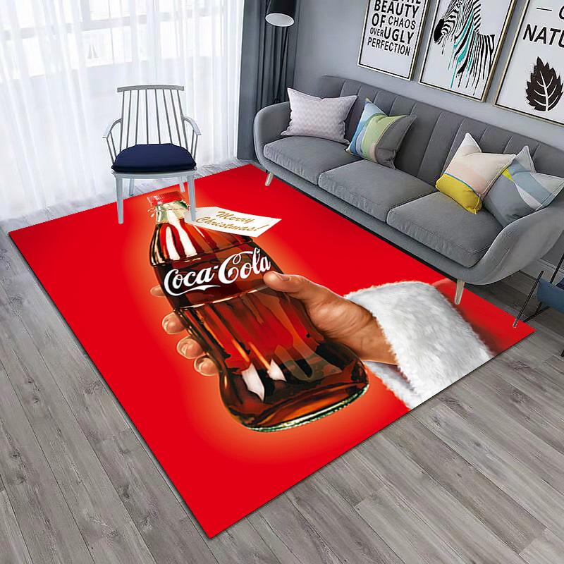 Christmas Gift Halloween Themed Cola Beverage Coca Cola Carpet Is Suitable for Living Room and Bedroom Doormats Office Balcony Decorative Carpet V26