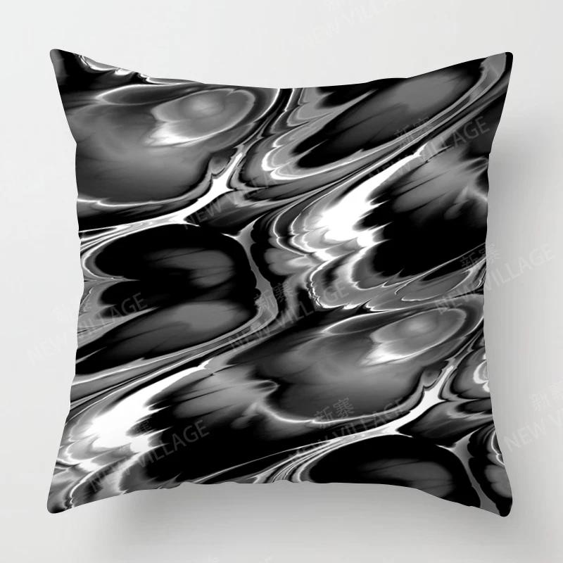 Modern Gray Black Abstract Geometric Cushion Cover Home Decor Pillow Cover Sofa Throw Pillow Cover