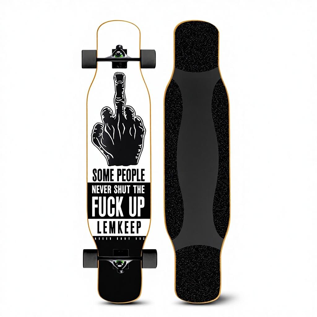 46IN Big Longboard Skateboard Boys Girls Beginners Adults Four-Wheel Street-Style Professional Double Rocker Maple Wood Dyed