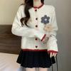 Women 3D Flower Knitted Sweaters Solid Color Ladies Single Breasted Sweater Cardigans Autumn Versatile Casual Female Korean Fashion Top