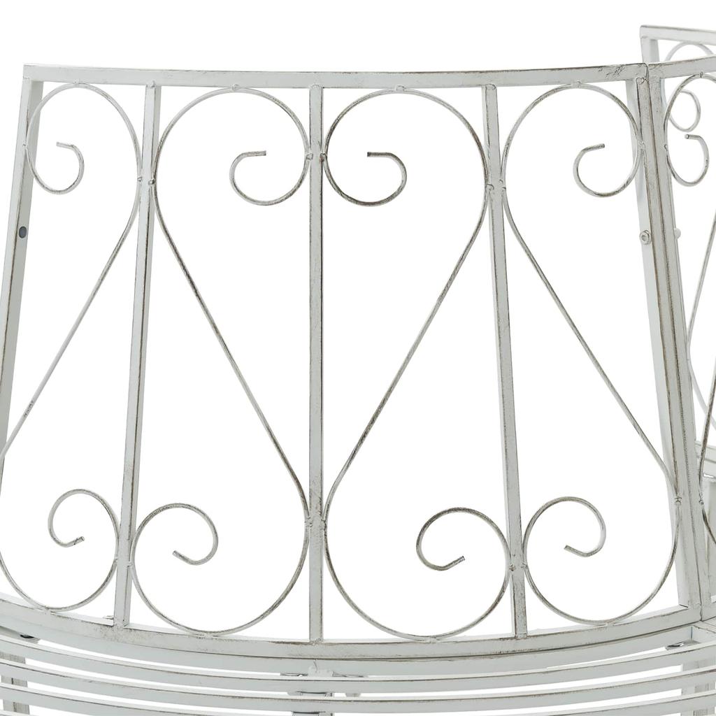 Tree Bench 4 Seater 160 x 80 x 89 cm Steel Antique White