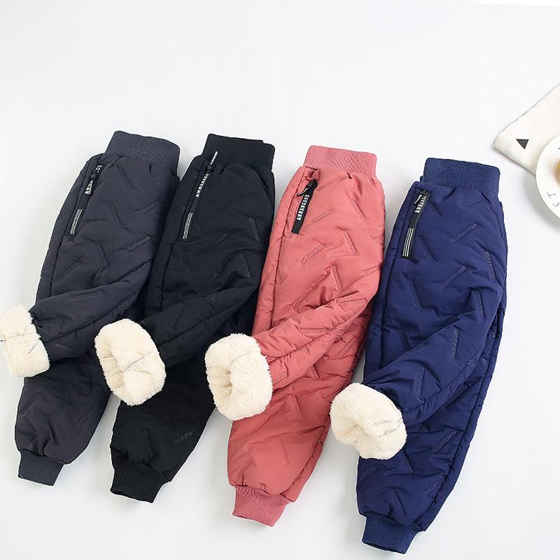 Barnebomullsbukser Vintergutter Tykkede bukser Bomull Lamull Varme bomullsbukser Gutteplysj uformelle bukser