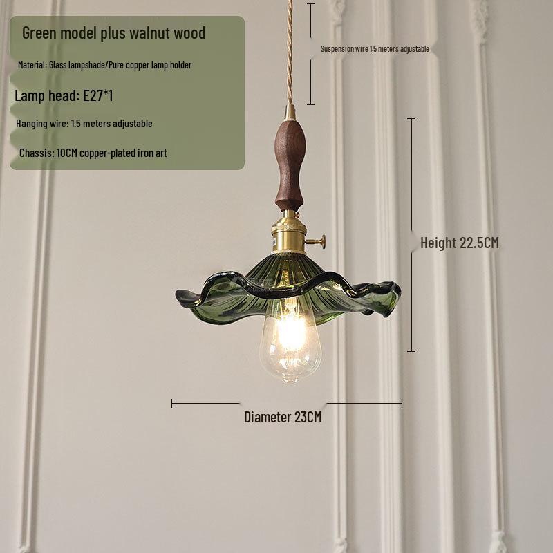 Nordic Retro Brass Glass Pendant Light - Ideal for Bar, Restaurant, Bedside, or Cafe.