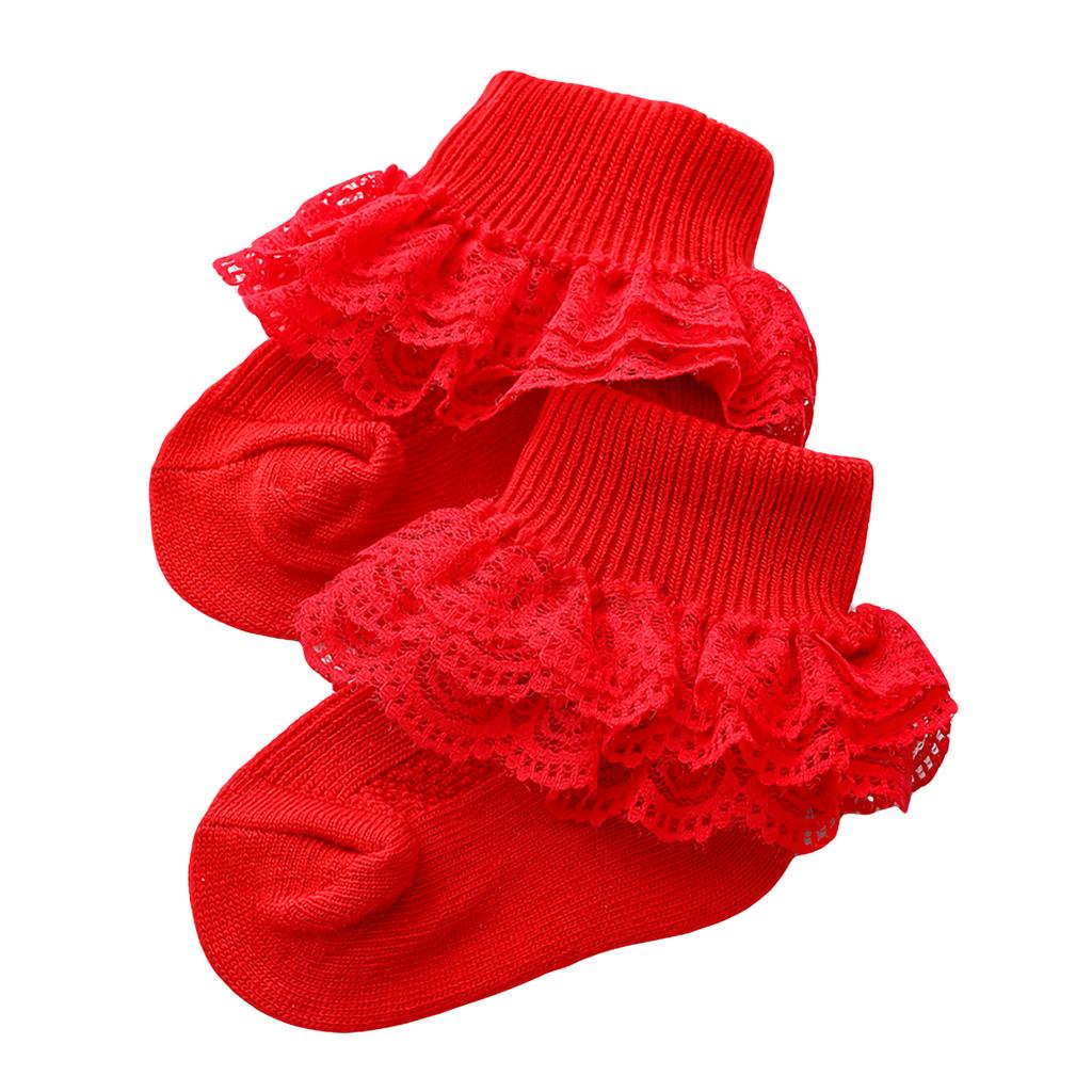 0-12 Monate Neugeborenes Baby Baumwollsocke Spitze Prinzessin gekämmte Baumwollsocken für Mädchen Sommer Frühling Säugling Baby Rüschen Kurze Socken