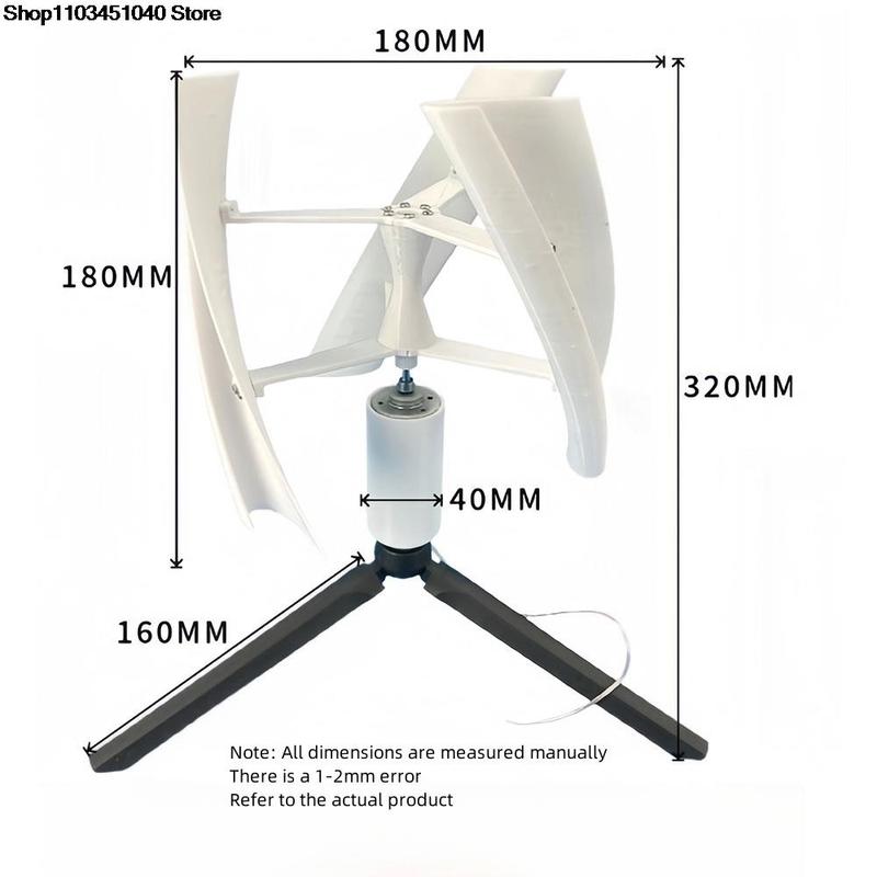 3 leaves Micro Wind Power Generator Vertical Axis Brushless DC Generator Alternative Energy Generators 1-25W 1-15V