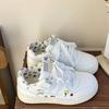 Little White Shoes Women's Spring New Student Shoes Women's Thick Baseplate Shoes Versatile Sports Shoes Women's Graffiti Tide