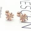 Pure Purple Gold Exquisite Fashion Rice Character Zircon Stud Earrings Women'S Rose Gold Plated Color Gold Earrings