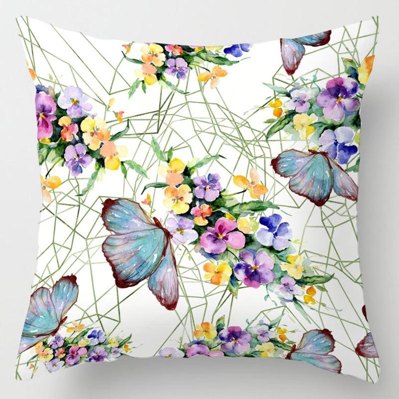 Pillow Bedside Cushion Cushion Butterfly Print Pillow Case Soft Sofa Pillow Office Chair