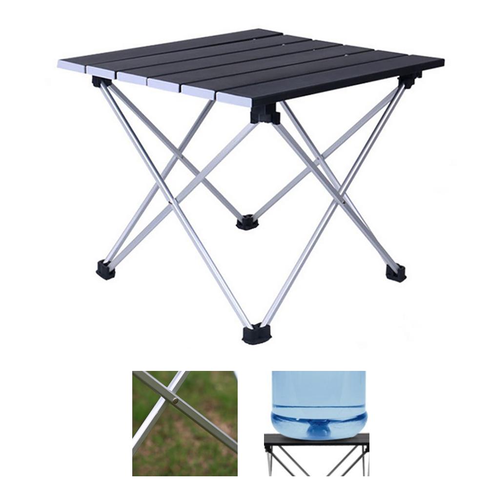 Ultra Light Foldable Aluminum Camping Table Portable Picnic BBQ Desk Small Black