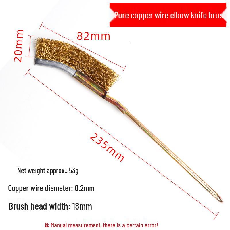 Stainless Steel Wire Brush with Bent Head and Iron Handle for Rust Removal