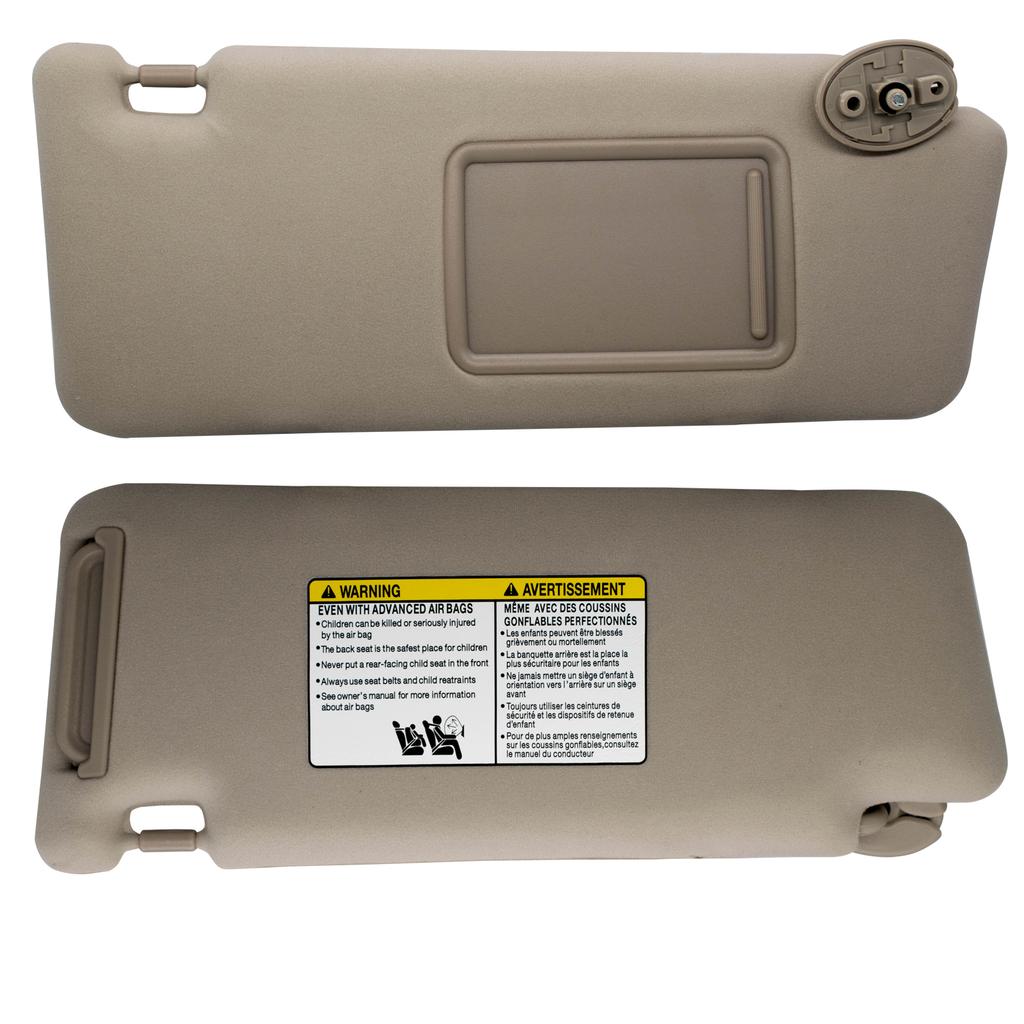 Right Passenger Side BEIGH Sun Visor for Toyota Tacoma 2005-2014 PP+FABRIC Material Foldable Design 74310-04081-E0 AW-SV0064