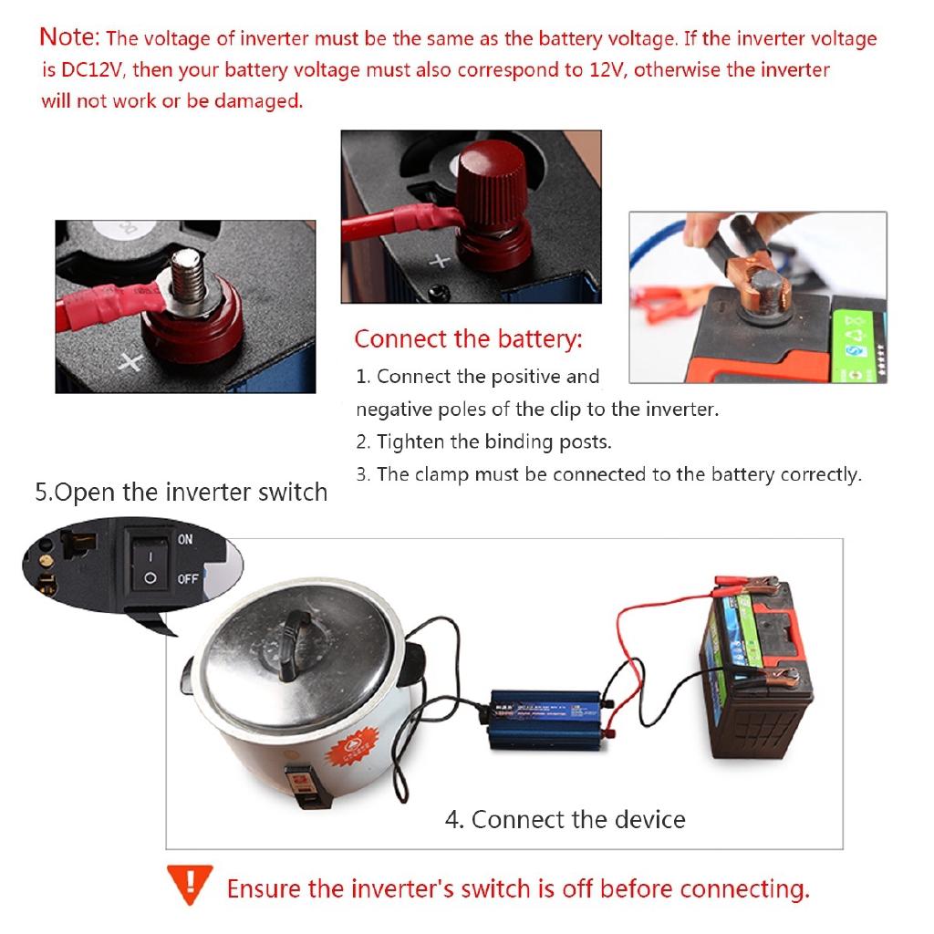 4000W Solar Power Inverter 220V Peaks Voltage Transformer Converter DC To AC 110V/220V Car Inverter Sine Wave Inversor