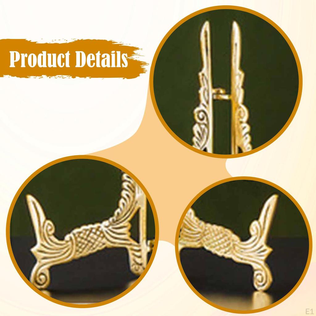 Plate Stand Display Brass Easel Artwork Storage Tabletop Art Holder Photo Picture Frame for