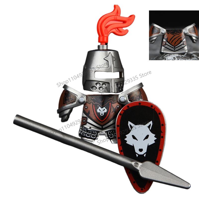 Medieval Military Soldiers Figures MOC Building Blocks Castle Black Eagle Wolf Octopus Griffin Ancient Knight Waffen Bricks Toys