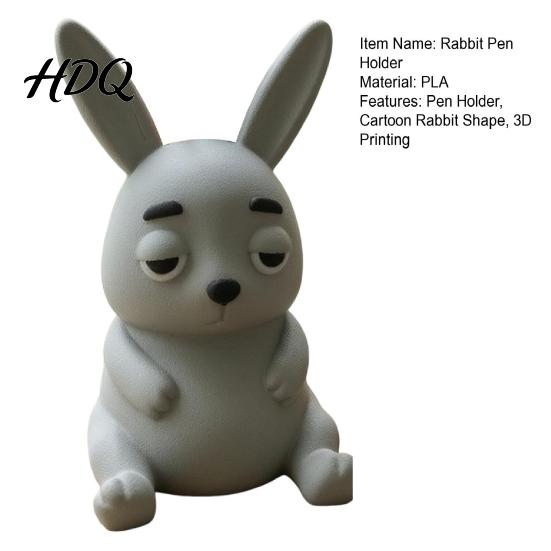 Fun Office Stationery Holder 3D Printed Rabbit Pen Holder Large Capacity Desk