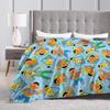 Bert & Ernie Blue Warm Soft Blanket S-Sesames Streets Plush Throw Blanket Fluffy Couch Chair Flannel Bedspread Sofa Bed Cover