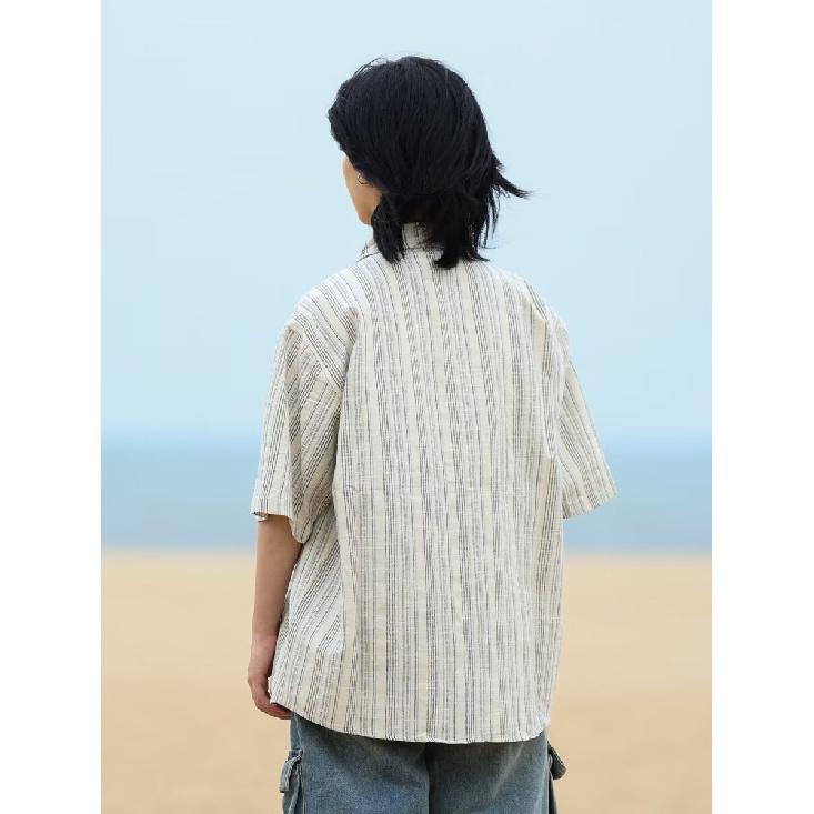 Summer Clothing Men'S Retro Casual Shirt Student Loose Niche Design Fun New Men'S Top For Outdoor Wear