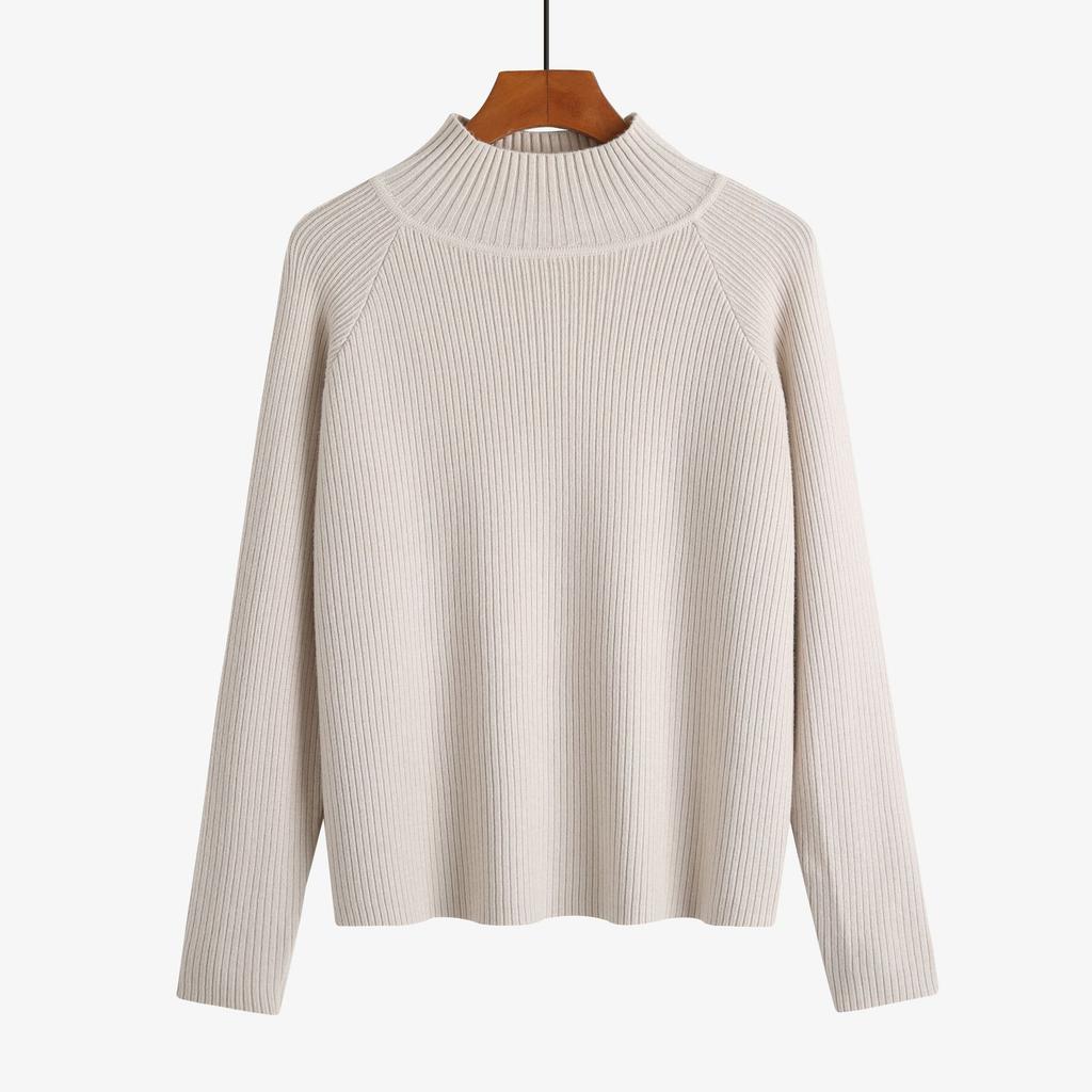 Foreign trade semi-turtleneck sweater autumn and winter loose knitted bottoming shirt women's sweater fattened plus size 100kg fat