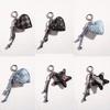 Charming Denims Heart Keychain Cute Design Sturdy Fabric Perfect For Keyrings Bags Gift Giving