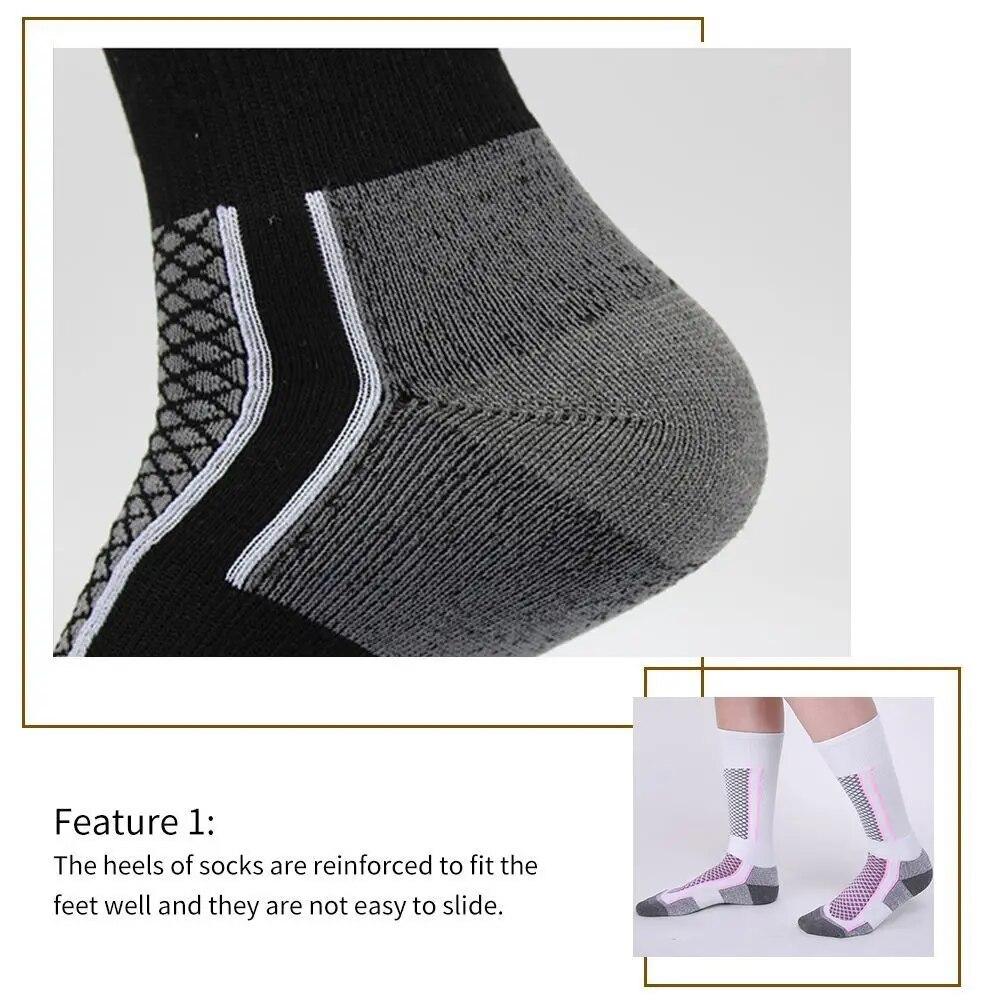 1 Pair Winter Warm Thickening Ski Stockings Hiking Socks For Women Men Anti-Cold Skiing Outdoor Sports Stockings