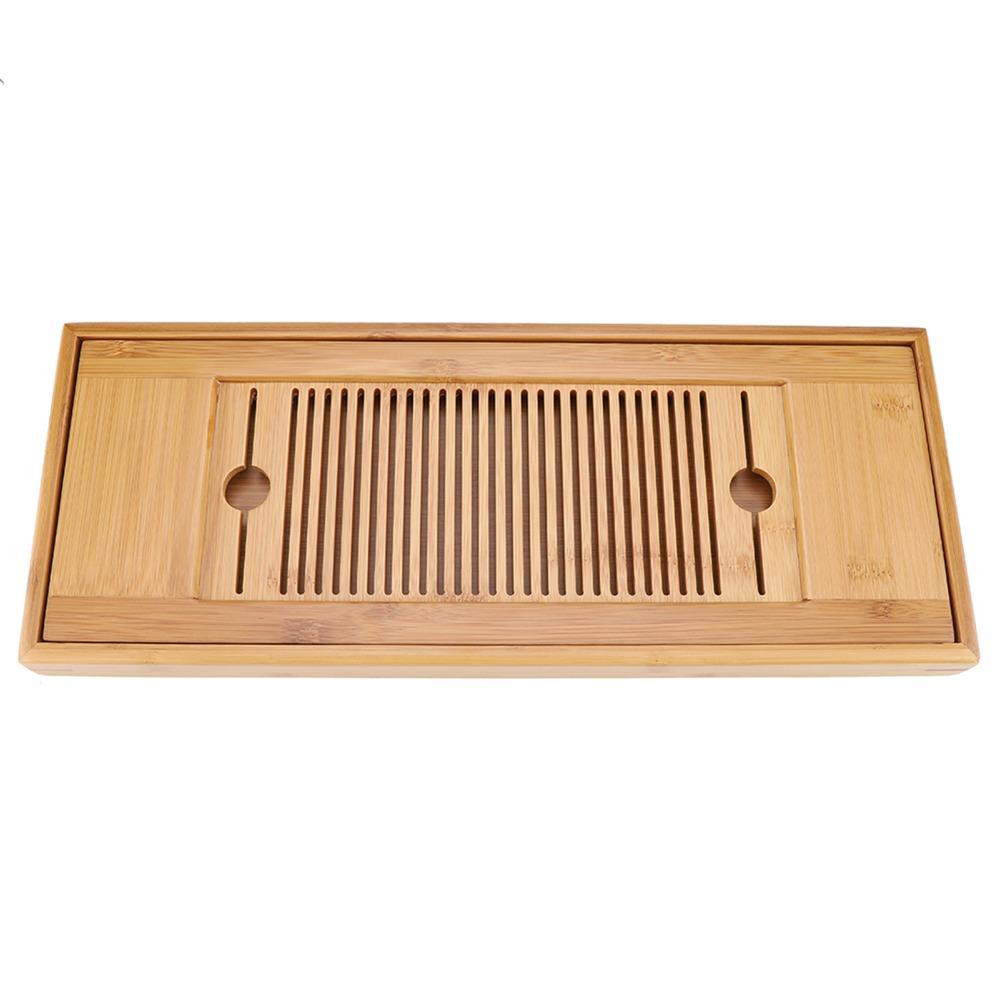 Bamboo Material Bamboo Tea Tray Water Storage Drainage Function Chinese Gongfu Tea Tray Tasteful Portable Design