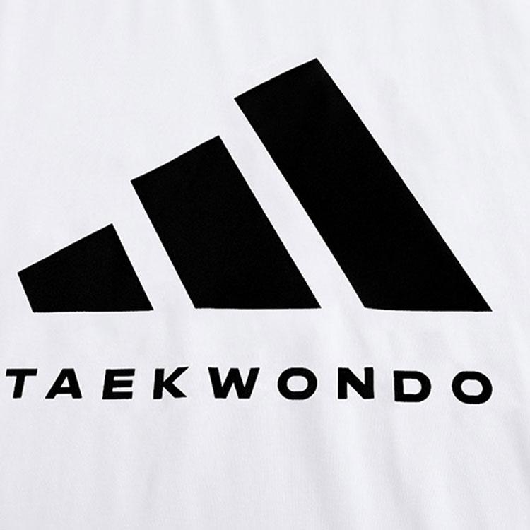 Adidas Taekwondo Round Neck Pullover Soft Short Sleeve T-Shirt Comfortable Fashion Striped Shorts Casual Sports Set ADICLTS24TK-WB+S21ATMSH2T-BW