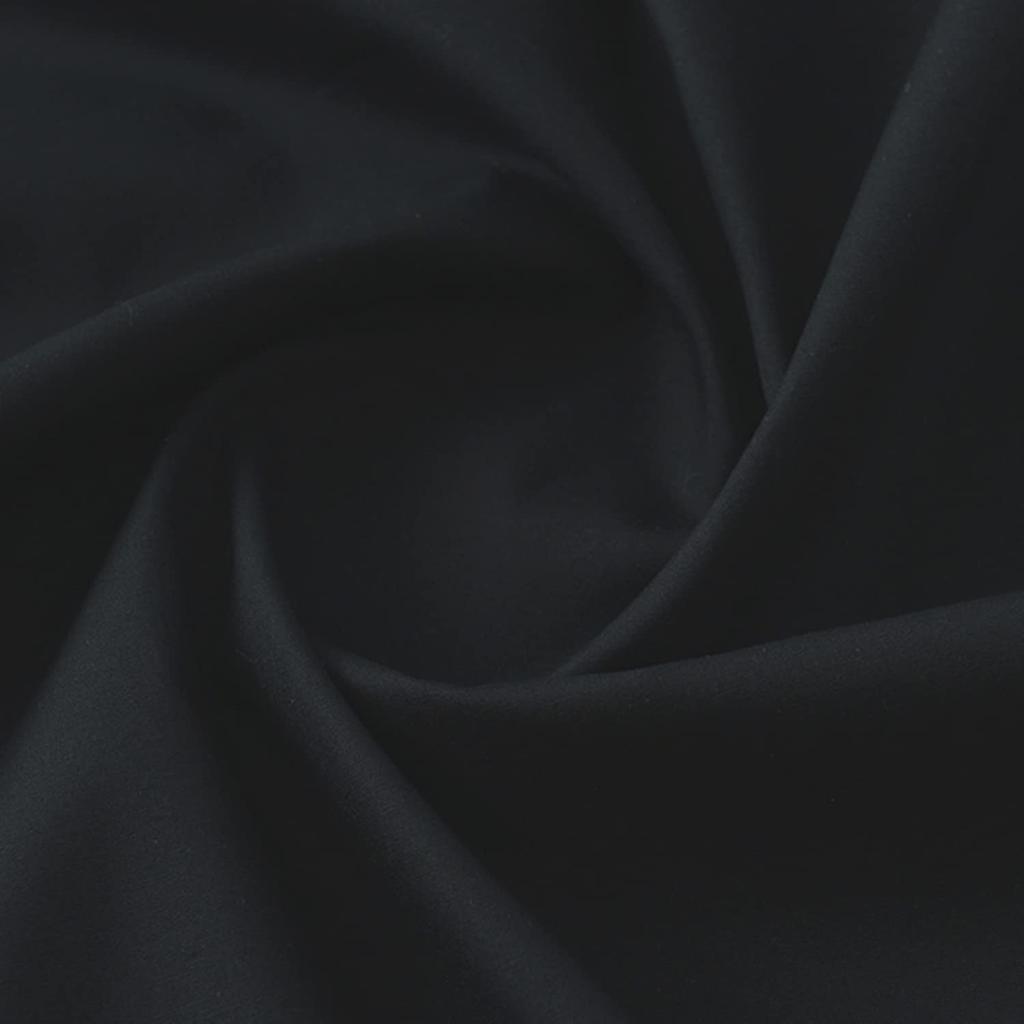 moonfarm 18 Colors Made in Cotton Broadcloth 2m x 112cm Solid for Crafts Available, Japan, 100% Fabric, Wide, Color, (Black)