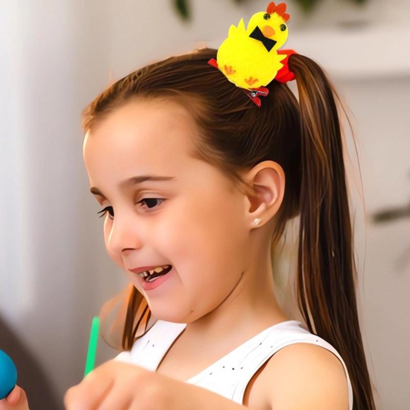 Modern Easter Themed Hair Clip with A Cheerful Chick Everyday Wear Hairpin Adds Fun To Family Celebrations