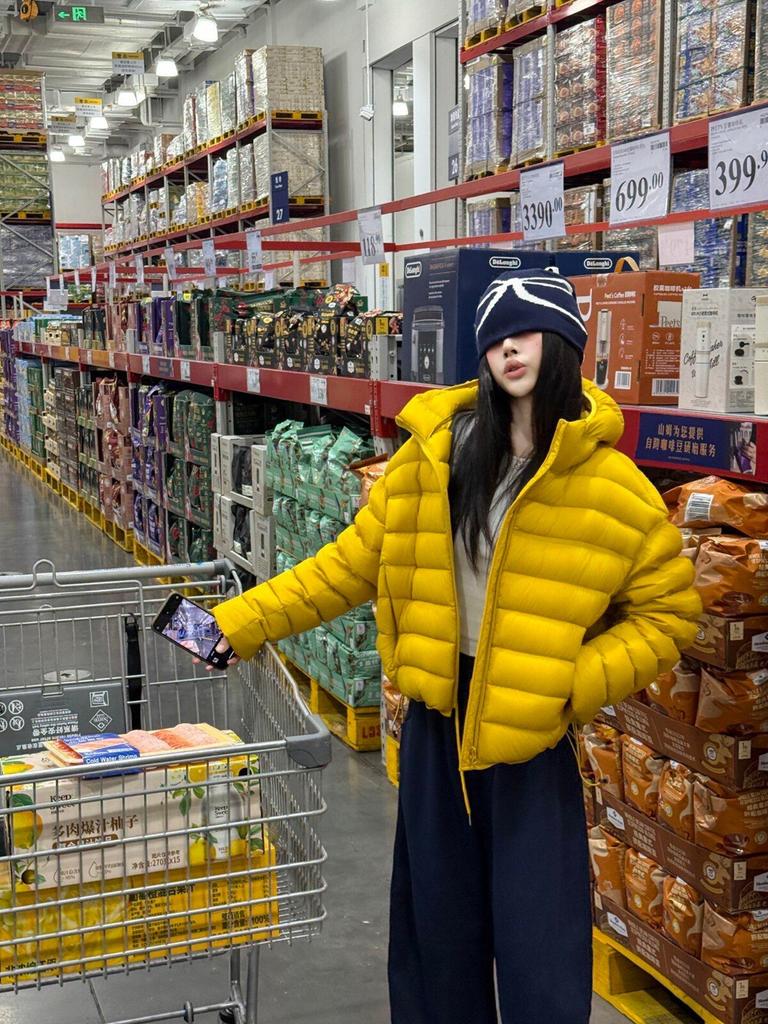 Women's light down cotton clothes, winter new fashion casual hooded ribs cotton clothes jacket