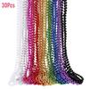 30Pcs Plastic Beaded Necklaces with Safety Buckle Colorful Bead Necklaces Set Lightweight Child-Safe Party Favors for Mardi Gras St. Patrick's Day
