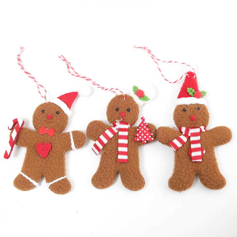 1pcs Gingerbread Man Christmas New Year 1116 Decoration Home Plush Doll Xmas Tree Hanging Table Ornament Indoor Pendant Kid Gift