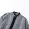 Mens Oversized Fleece-Lined Acrylic Knit Cardigan With Zipper Stand Collar Streetwear Winter Sweater
