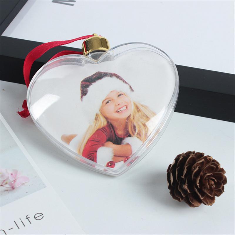 Transparent Christmas Ball Round Five-star Photo Frame Pendant Christmas Tree Hanging Ball Picture Holder Xmas Tree Ornaments