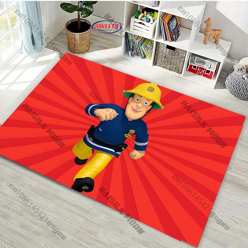 Tappeto Carino Pompiere S Sam Nuova Uscita! Tappeto per Soggiorno Camera da Letto, Stanza dei Bambini, Tappetino Durevole Lavabile in Lavatrice, Regali per Bambini