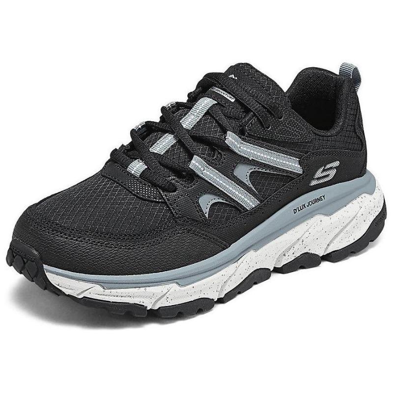 Skechers Outdoor Women Low Top Hiking Shoes Black White 180166-BKW