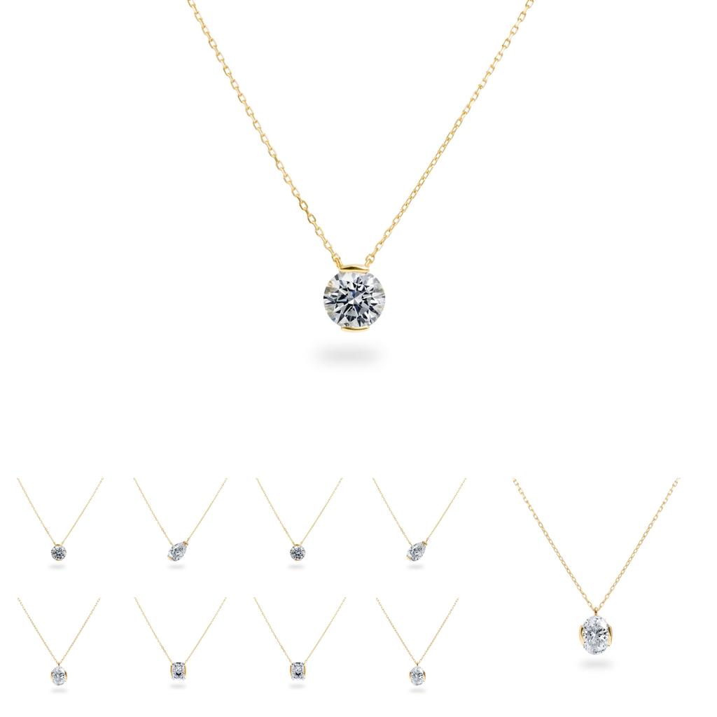 Geometric Zircon Pendant Necklace For Women With 18k Gold Plating And Adjustable Chain