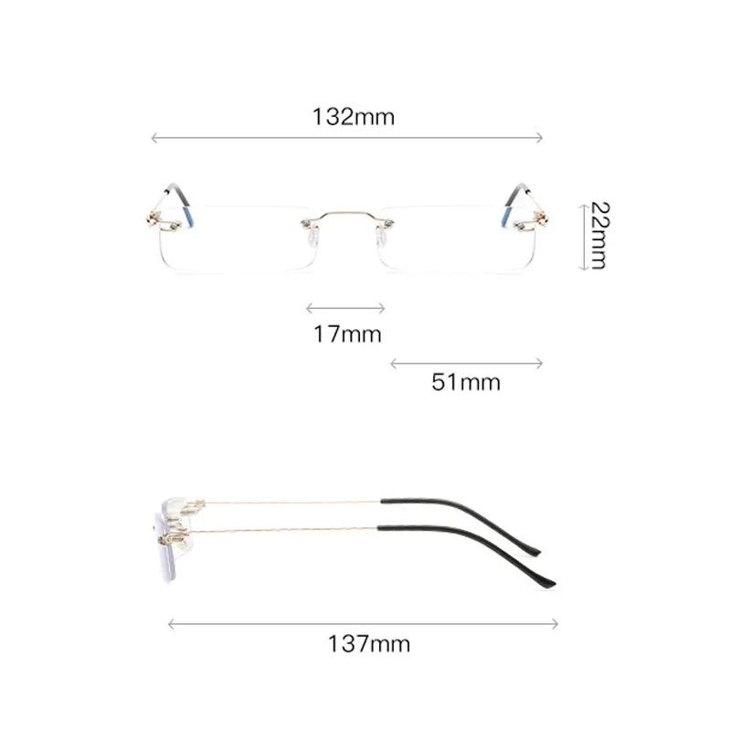 Fashion Rimless Anti-blue Reading Glasses Men Anti-fatigue Presbyopic Glasses with Case Blue Light Computer Grade Glasses Women