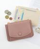 Altro Rose Fragment Case, a slim, mini wallet for women in grained pinkbeige. Features a bifold design with a coin purse and synthetic leather card