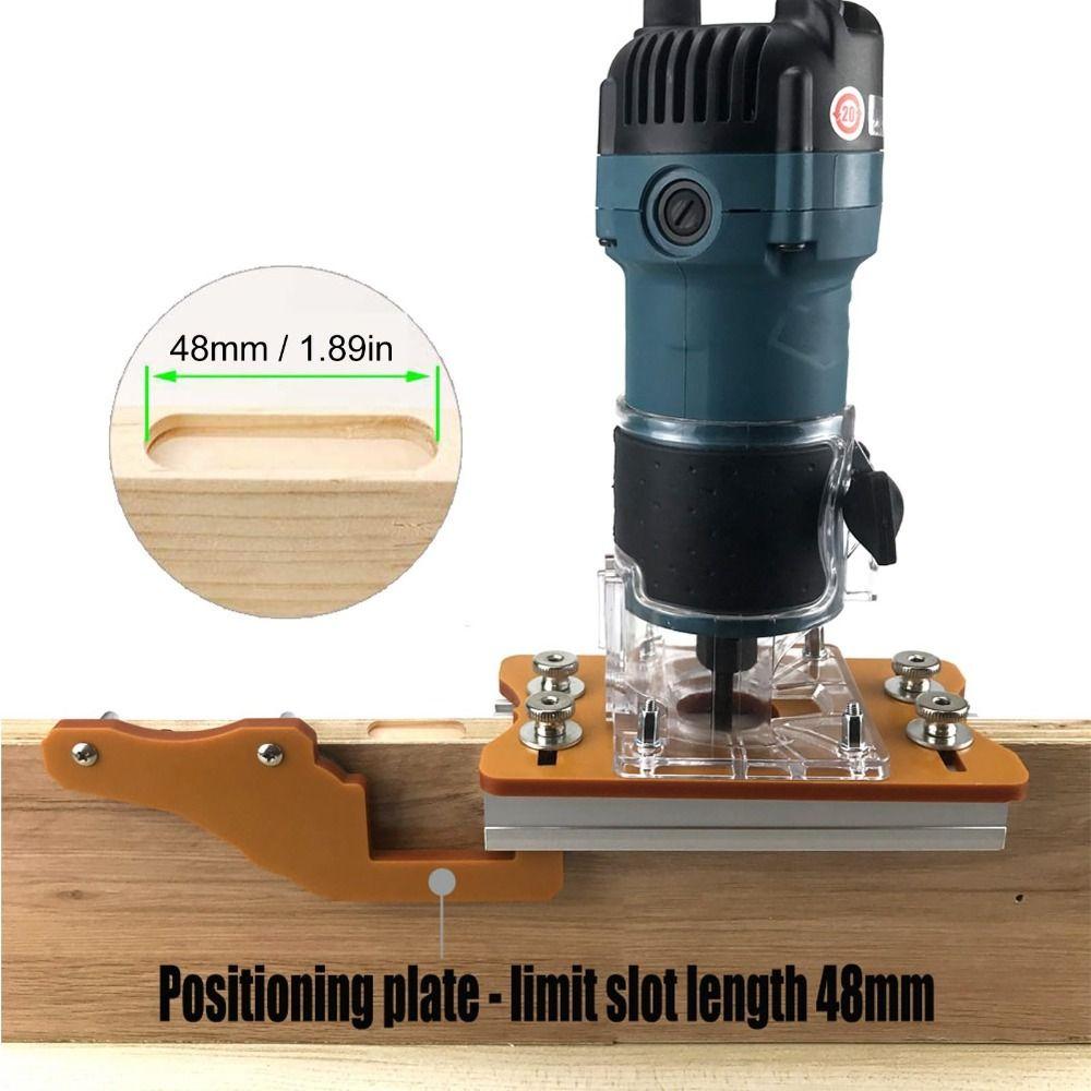 Woodworking Router Slotting Locator Adjustable Invisible Fasteners 2 in 1 Router Base Efficient Aluminum Alloy Slotting Bracket