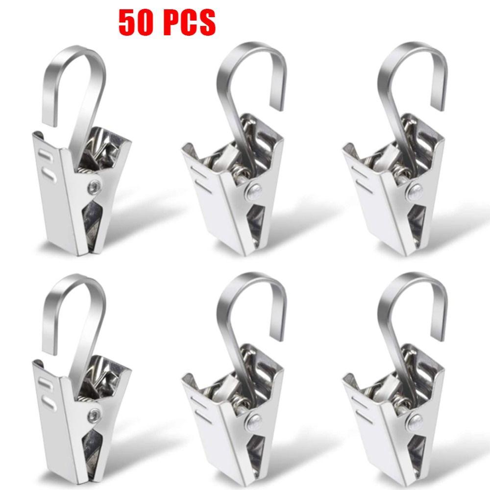 50 Pcs With Hook Iron Drapery Hook Durable Curtain Hook Clips  Hanging Photos