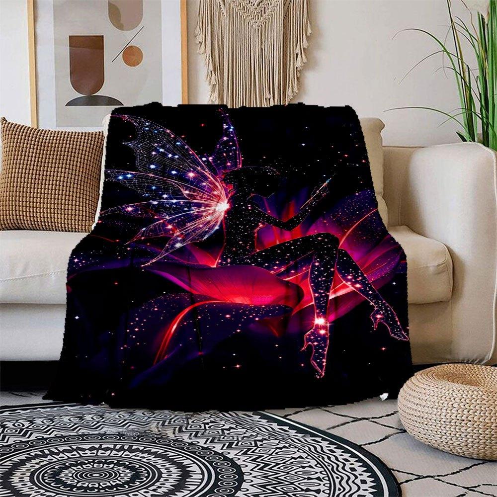 

Enchanted Fairy Wings Fantasy Costume Accessory Blanket Flannel Throw Blanket for Sofa, Bed, Travel, Camping, Office, Couch, Chair, And Bed 150x180cm