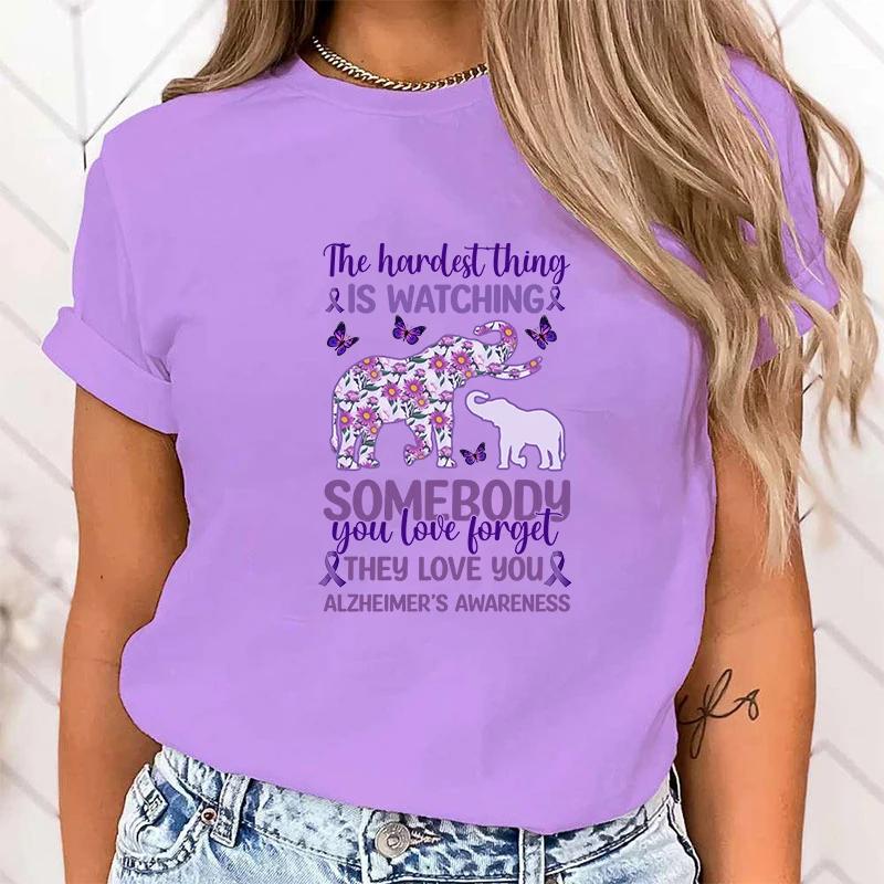 Fashion The Hardest Thing Is Watching Somebody You Love Forget They Love You Alzheimer'S Awareness Tops