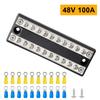 Sammelschiene 100A 5-Kreis Doppel-Sammelschiene Klemmenblock Stromverteilerblock 12V 24V 32V 48V DC Für Auto Wohnmobil LKW Yacht Schiff