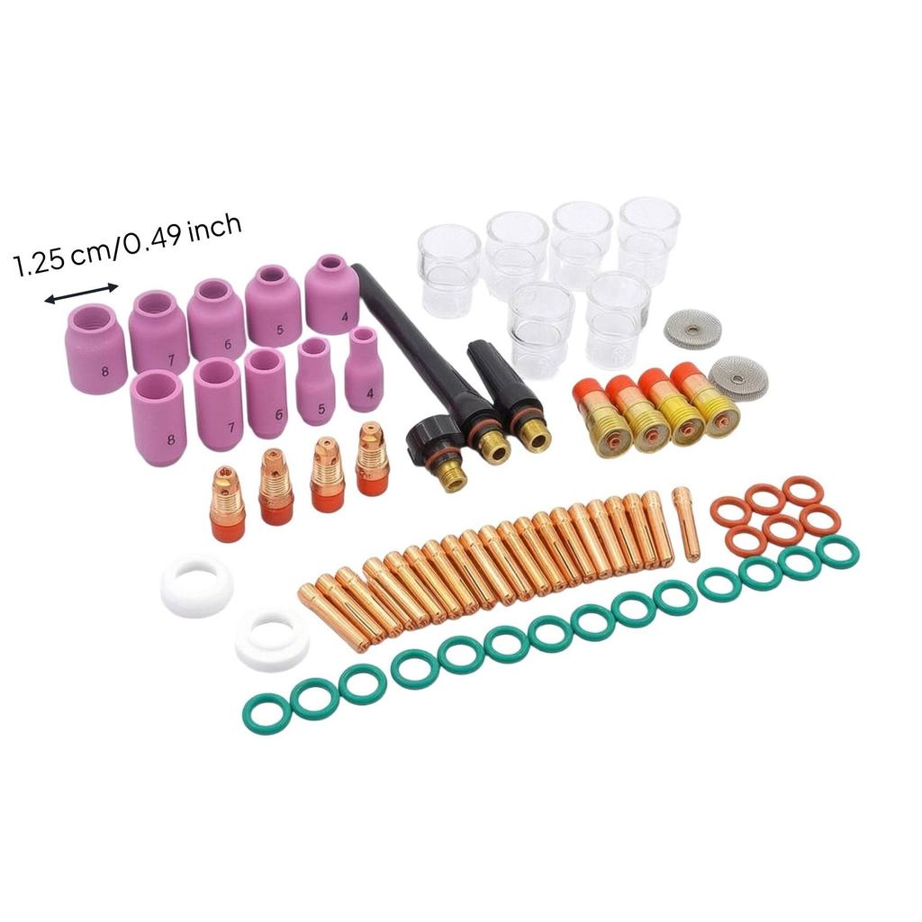 71 Pieces TIG Torch Consumables Kit Replacement Parts Compatible