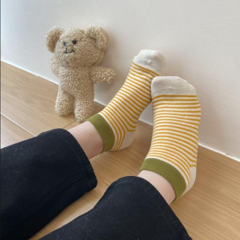 

Короткие носки, Женские полоски, Универсальные летние, Легкие, Милые, Укороченные носки, Тонкие женские носки 1 pair жёлтый