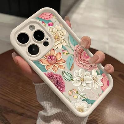 Colorful Flower Pattern Phone Case Suitable for iPhone 16 15 14 13 12 11 Pro/ Max/Plus Shock-proof Rear Cover Anti-fall