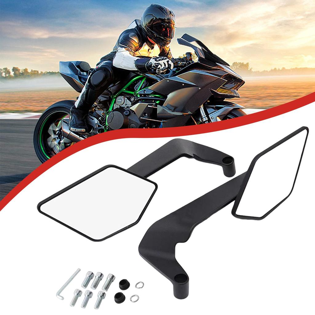 Motorcykel backspegel 2 delar motorcykelstyrspeglar cykeltillbehör roterande reflektor spoiler för vägkörning