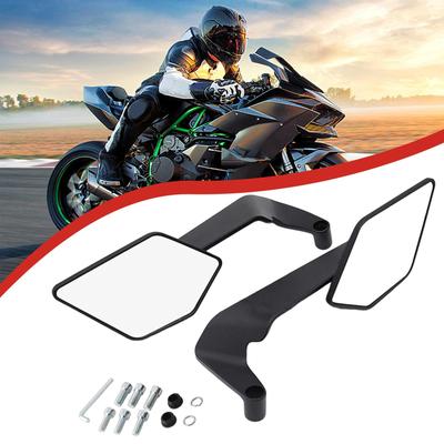 Motorcycle Rearview Mirror 2 Pieces Motorcycle Handlebar Mirrors Cycling Accessories Rotating Reflector Spoiler for Road Riding