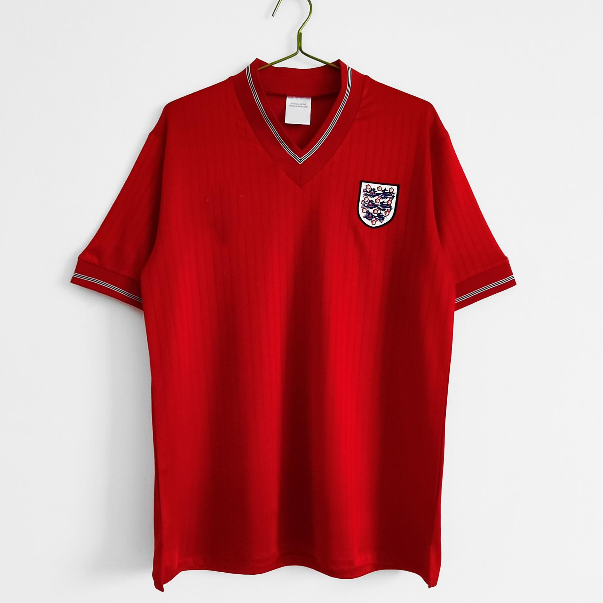1984 England retro jersey England Lineker, Barnes, Gascoigne nostalgic football jersey S красный