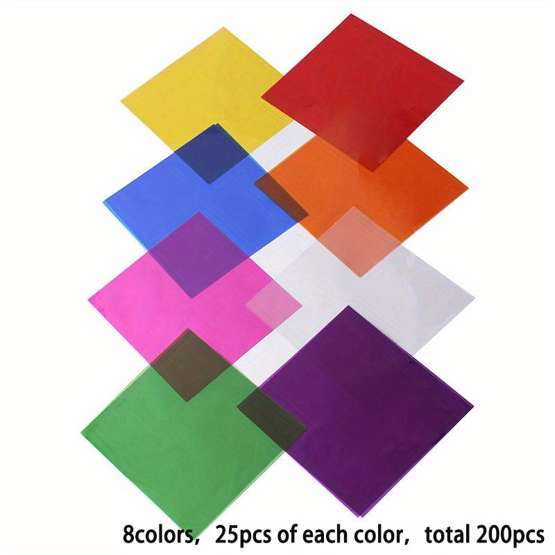 

200pcs Colored Cellophane Transparent Gift Wrap DIY Arts and Crafts Gift Candy Wrap